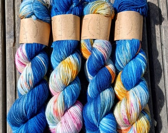 HANDDYED Sockengarn "Jeansliebe" handgefärbte Unikate!