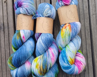 HANDDYED Sockengarn 6-fach "Feuerwerk" handgefärbte Unikate!