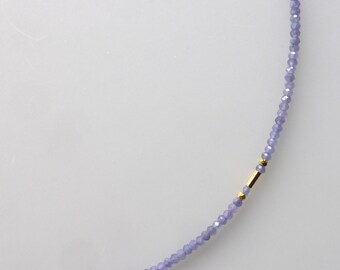 Necklace, necklace, gemstones, tanzanite A-quality, faceted, gold - favorite piece