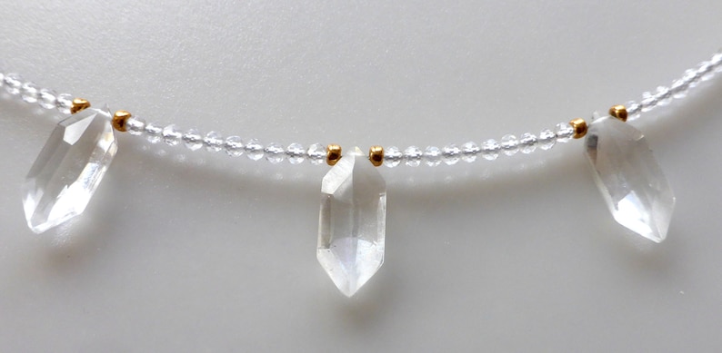 Necklace gemstone rock crystal silver very fine necklace