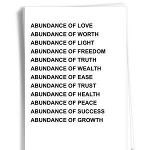 Print // (Post)Karte // inspirierende Karte // Motivation Druck // Wand-Dekor // Abundance
