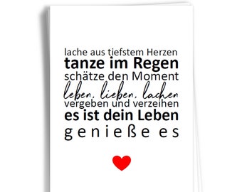 Print // (Post)Karte // inspirierende Karte // Motivation Druck // Wand-Dekor // Tanze im Regen