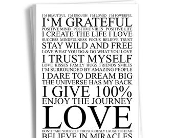 Print // (Post)Karte // inspirierende Karte // Motivation Druck // Wand-Dekor // I'm Grateful