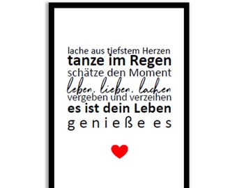 Poster // Tanze im Regen // inspirierender Print // Motivation // Kunstdruck // Wand-Dekor