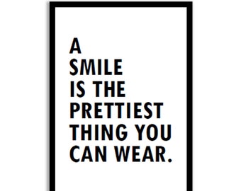 Poster // A Smile // inspirational print // motivation // art print // wall decor