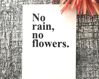 Print // (Post)Card // Inspiring Card // Motivation Print // Wall Decor // No rain