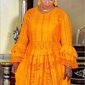 broderie simple African clothing/African fashion/ African dress/Bazin boubou, Plus size dress/Plus size clothing
