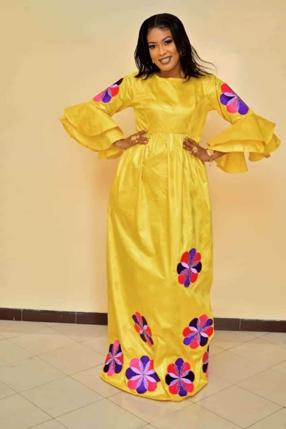 Premium Getzner Magnum Gold African Dress/african Clothing/african Fashion/  African Dress/bazin Boubou, Plus Size Dress/plus Size Clothing -  Israel