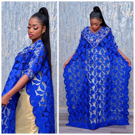 blue and gold african dress