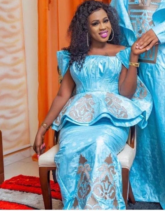 Boubou en top bazin pour femme