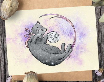 Postcard -Moon Cat-