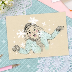 Postkarte -Hurra Schnee-