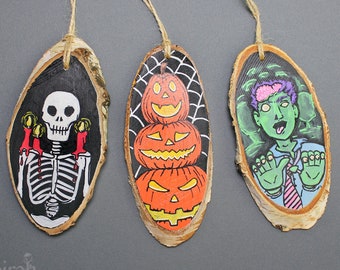 Holzornament-Set -Halloween-