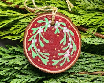 Wood Ornament -Mistletoe-