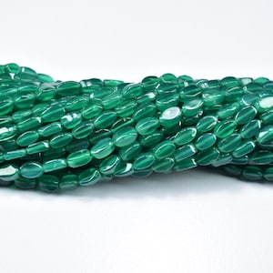 Green Onyx Smooth Oval Beads, Natural Green Onyx Beads, 3.5X5.5-4X6.5mm Green Onyx Plain, Green Onyx Smooth Bead, Green Onyx Wholesale Beads