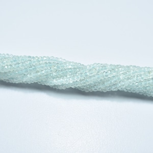 13 Inch Aquamarine Rondelle Faceted Beads, 3.25mm Aquamarine Faceted Beads, Natural Aquamarine Beads, Aquamarine Rondelle Shape, Aquamarine