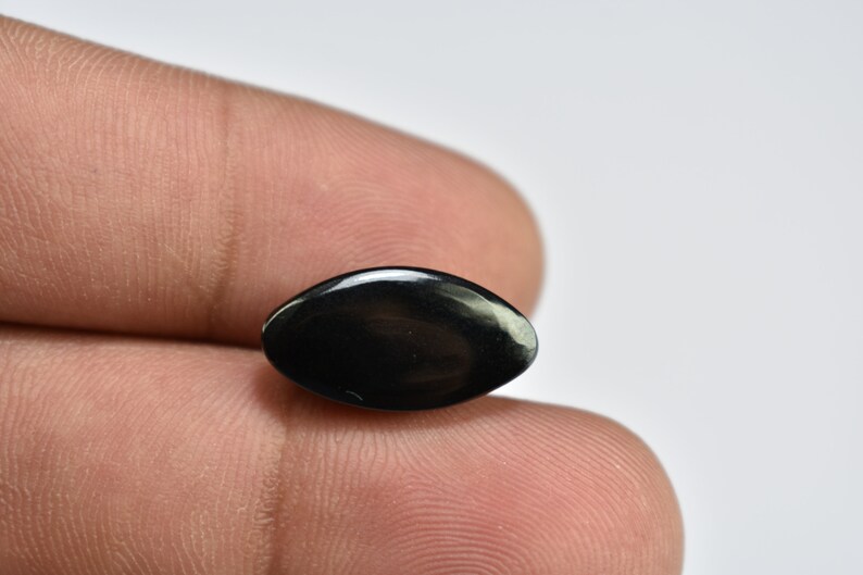 Black Spinal Marquise Shape Loose Gemstone 9X18X9mm Natural Black Spinal Cabochon Gemstone 14 Cts