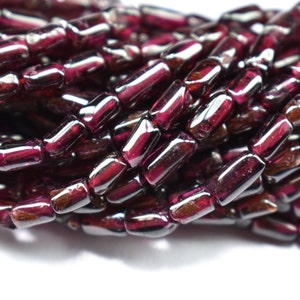 Garnet Smooth Tube Shape Beads, Garnet Plain Tube Beads, 13 Inch Natural Garnet Beads, Garnet Tube Beads, Garnet Wholesale Beads