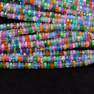 Disco Ethiopian Opal Faceted Beads, 3.5-4.5mm Ethiopian Opal Beads, AAA Disco Opal Faceted Beads, Flashy Opal Beads, Opal Handmade Beads