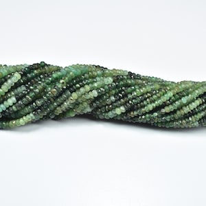 Emerald Faceted Rondelle Beads, Emerald Shaded Beads, 2.5-3.5mm Emerald Faceted Beads, Natural Emerald Beads, Emerald Beads Strand, Emerald