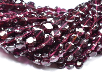 Garnet Faceted Coin Beads, Natural Garnet Faceted Beads, 5-5.5mm Garnet Coin Shape Beads, Garnet Fancy Shape Beads, Garnet Wholesale Beads