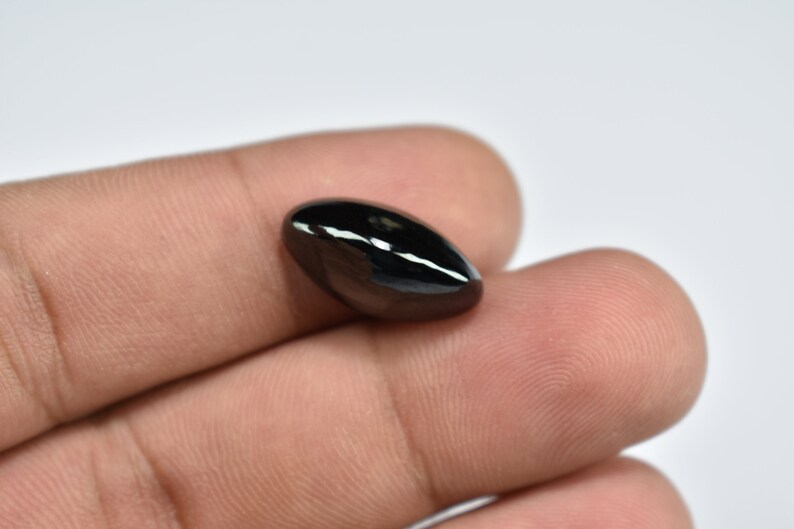 Black Spinal Marquise Shape Loose Gemstone 9X18X9mm Natural Black Spinal Cabochon Gemstone 14 Cts