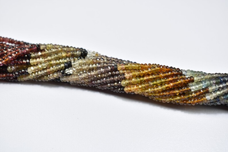 5 Strands Natural Tundru Saphire Rondelle Faceted Gemstone Beads 13 Inch Strand 3mm