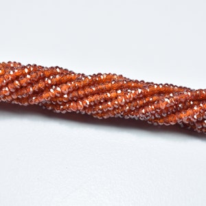 Red Cubic Zircon Faceted Rondelle Beads, 2.5mm Zircon Rondelle Beads, Cubic Zircon Beads, Zircon Beads Strand, Zircon Micro Faceted Beads