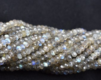 SPECIAL OFFER! Labradorite Faceted Rondelle Beads, 3mm Labradorite Beads, 13 Inch Labradorite, To Avail This Offer Please Read Description