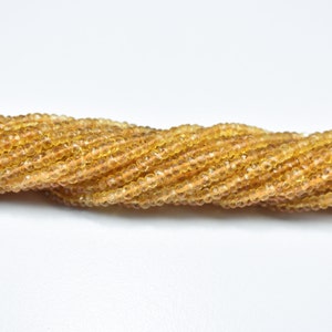 AAA Quality Citrine Faceted Rondelle Beads, 3mm Citrine Natural Beads, Citrine Rondelle Shape Beads, Citrine Faceted Beads, Citrine Gemstone