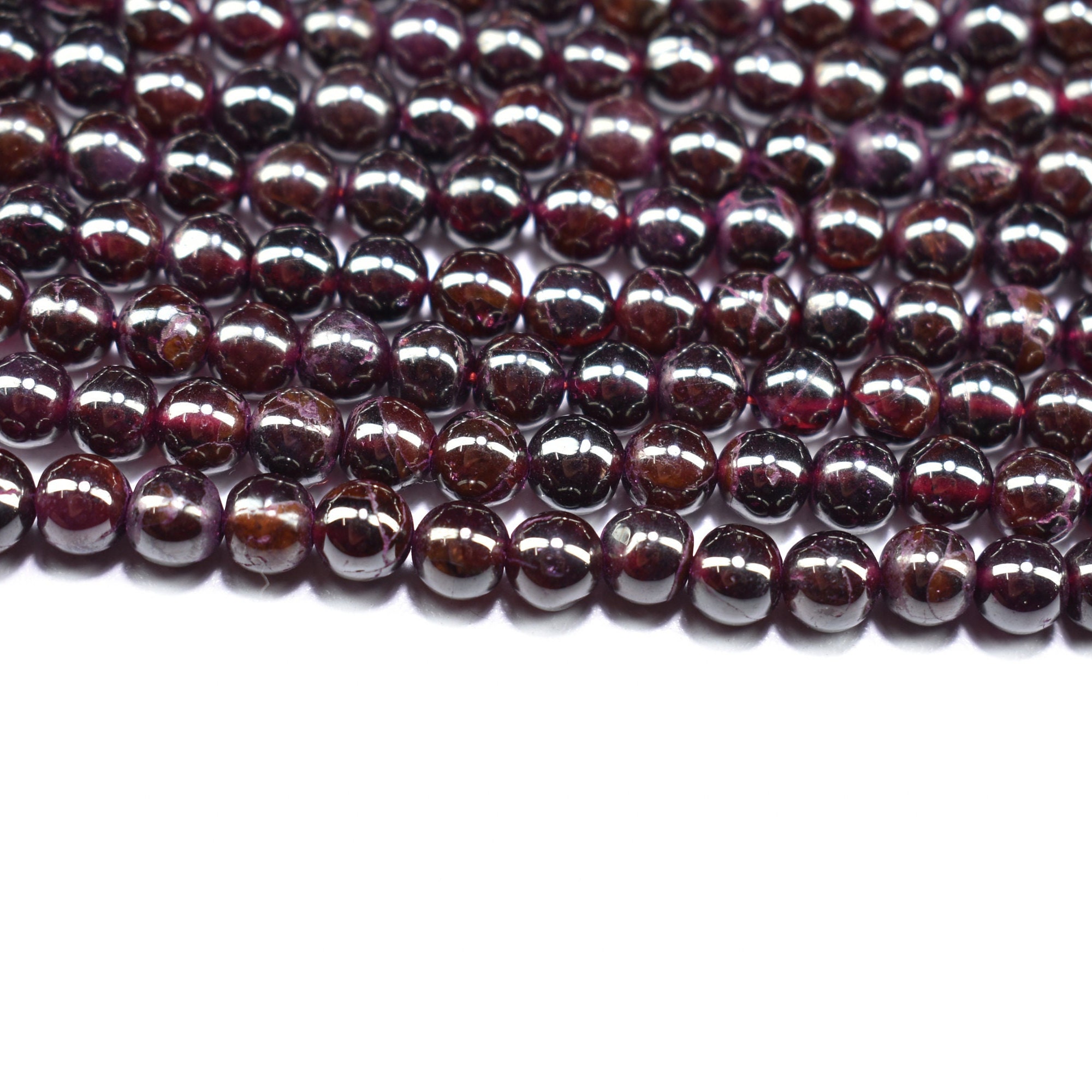 Natural Garnet Beads, Garnet Round Shape Beads, 6 mm Garnet Smooth Gem –  Triveni Crafts