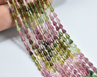 AAA Multi Tourmaline Straight Drill Drops Beads, Tourmaline Faceted Bead, 13 Inch Strand, Tourmaline Top Drill Drops, Tourmaline Drops Beads