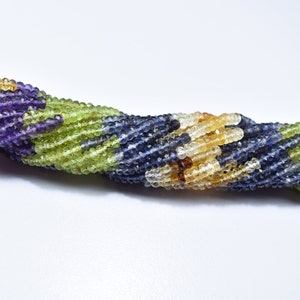 Mix Stone Multi Faceted Rondelle Beads, 3.5mm Multi Color Faceted Beads, Multi Gemstone Rondelle Beads, Multi Beads, Natural Gemstone Beads