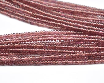 Rhodolite Garnet Smooth Rondelle Beads, Natural Garnet Gemstone Beads, 3mm Garnet Rondelle Beads, Rhodolite Garnet Plain, Handmade Beads