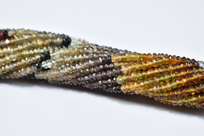 5 Strands Natural Tundru Saphire Rondelle Faceted Gemstone Beads 13 Inch Strand 3mm
