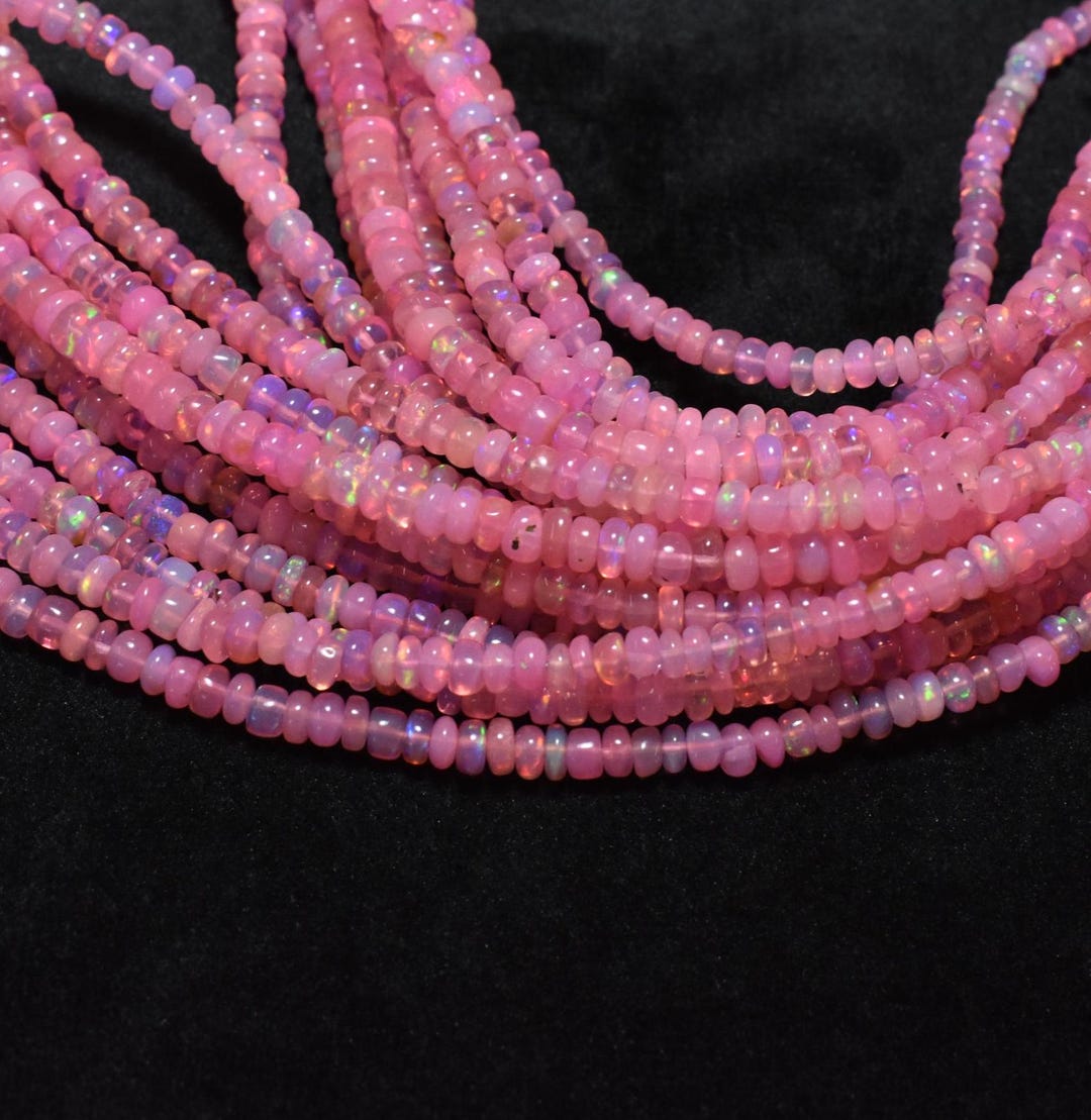 Hot pink opal rondelle beads at ₹ 1100/piece | Rondelle Beads in Jaipur