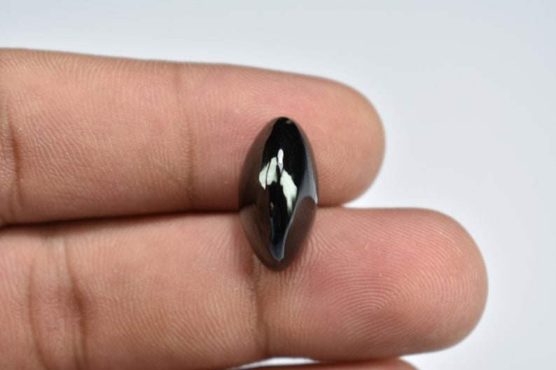 Black Spinal Marquise Shape Loose Gemstone 9X18X9mm Natural Black Spinal Cabochon Gemstone 14 Cts