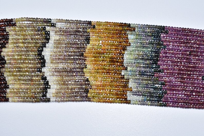 5 Strands Natural Tundru Saphire Rondelle Faceted Gemstone Beads 13 Inch Strand 3mm
