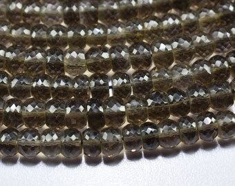 AAA Smokey Quartz Faceted Rondelle Beads, Smokey Quartz Faceted Beads, Smokey Quartz Beads, Smokey Quartz Rondelle Beads, Handmade Beads