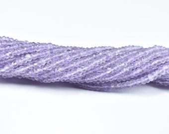 Pink Amethyst Faceted Rondelle Beads, 3.5mm Pink Amethyst Faceted Beads, Natural Pink Amethyst Gemstone Beads, Amethyst Jewelry Making Beads