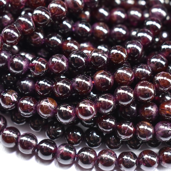 Natural Garnet Beads, Garnet Round Shape Beads, 6 mm Garnet Smooth Gem –  Triveni Crafts