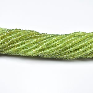 Peridot Faceted Rondelle Beads, Natural Peridot Loose Gemstone Beads, AAA Quality Peridot Faceted Bead, 3.5-4mm Peridot Rondelle Shape Beads