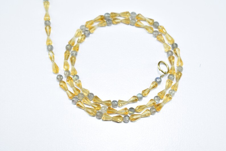 Best Quality Citrine Top Drill Drops 3.5X4.5mm to 3.5X6mm and Labradorite Round Ball 3.25mm Gemstone Beads 17/'/' Inch Strand