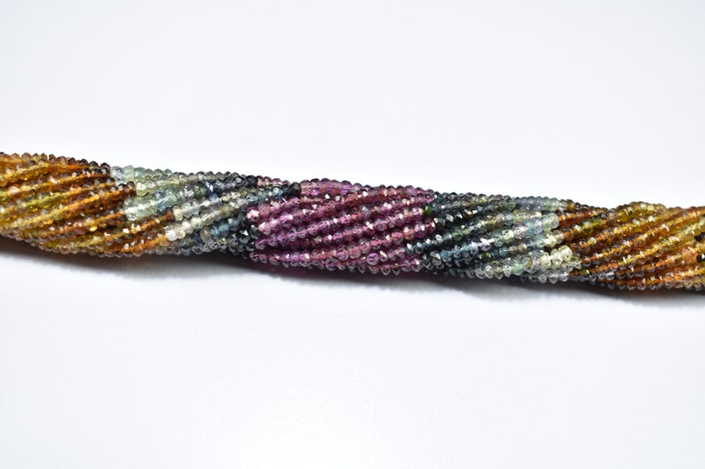 5 Strands Natural Tundru Saphire Rondelle Faceted Gemstone Beads 13 Inch Strand 3mm