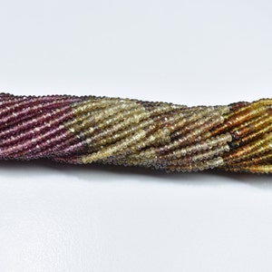 AAA Tundru Sapphire Faceted Rondelle Beads, 3mm Tundru Sapphire Faceted Beads, Multi Color Tundru Beads, Tundru Sapphire Wholesale Beads