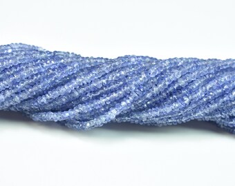 2,5 mm facettierte Tansanit-Rondellenperlen, Schmuckstrang