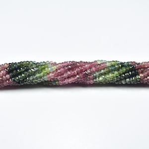 3.5mm Multi Tourmaline Faceted Rondelle Beads, AAA Quality Tourmaline Beads, Natural Tourmaline Faceted Beads, Tourmaline Gemstone Beads