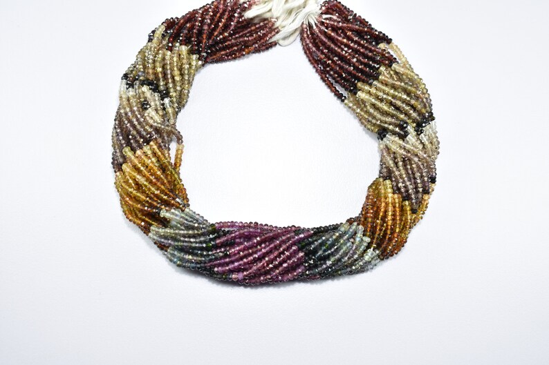 5 Strands Natural Tundru Saphire Rondelle Faceted Gemstone Beads 13 Inch Strand 3mm