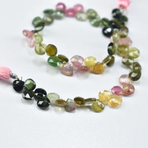 Multi Tourmaline Faceted Heart Beads, 5-5.5mm Tourmaline Heart Shape Beads, Tourmaline Faceted Beads, Tourmaline Briolette, Tourmaline Beads