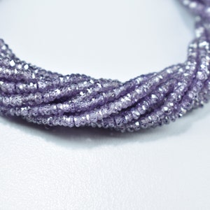 Purple Cubic Zircon Faceted Rondelle Beads, Zircon Rondelle Beads, 2.5mm Cubic Zircon Bead, Zircon Beads Strand, Zircon Jewelry Making Beads